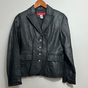 Anne Klein Black Leather Jacket size S